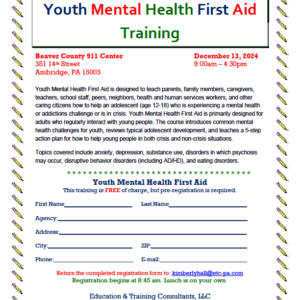 Youth Mental Health First Aid